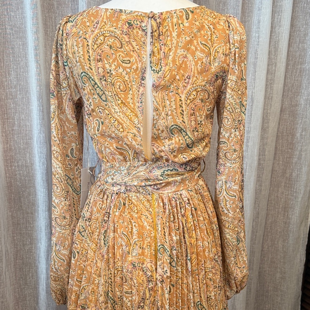 NWT Rose & Velvet Mustard Paisley Dress - Size S - Picture 6 of 16